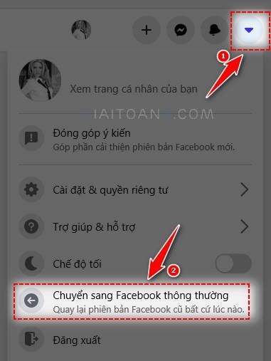 cach chuyen sang facebook thong thuong