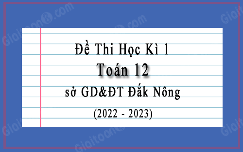Đề thi học kì 1 Toán 12 sở GD&ĐT Đắk Nông năm 2022-2023