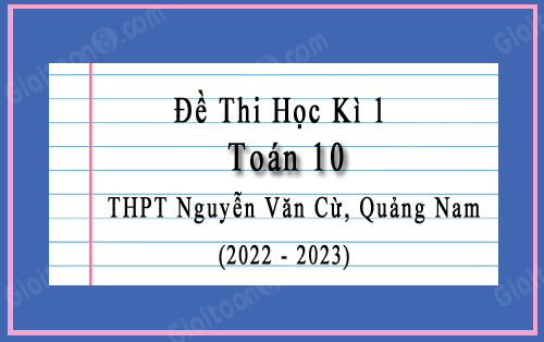 Đề thi học kì 1 Toán 10 năm 2022-2023 trường THPT Nguyễn Văn Cừ, Quảng Nam