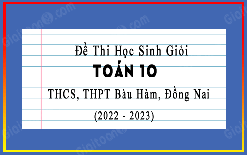 Đề thi giữa kì 2 Toán 10 năm 2022-2023 trường THCS, THPT Bàu Hàm, Đồng Nai