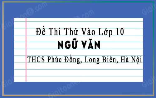 Đề thi thử vào 10 môn Văn trường THCS Phúc Đồng, Long Biên, Hà Nội