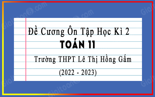 Đề cương ôn tập học kì 2 Toán 11 trường THPT Lê Thị Hồng Gấm