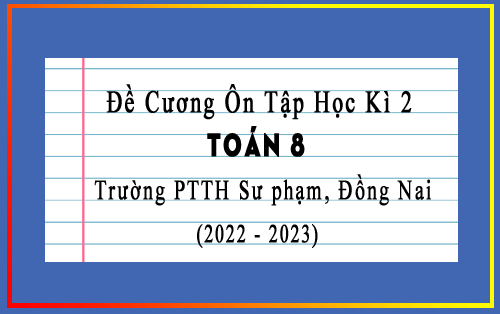 Đề cương ôn tập học kì 2 Toán 8 năm 2022-2023 trường PTTH Sư phạm, Đồng Nai