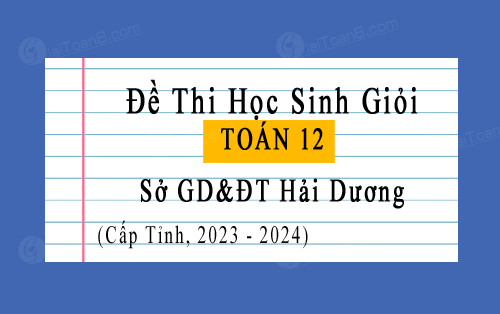 Đề thi HSG cấp tỉnh Toán 12 năm 2023-2024 sở GD&ĐT Hải Dương