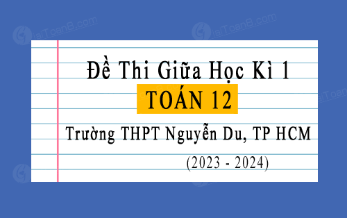 Đề thi giữa kì 1 Toán 12 trường THPT Nguyễn Du, TP HCM năm 2023-2024