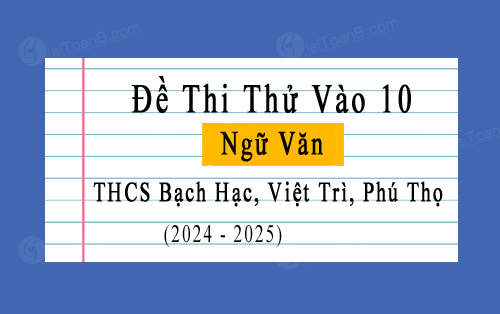 Đề thi thử vào 10 môn Văn năm 2024-2025 trường THCS Bạch Hạc, Việt Trì, Phú Thọ
