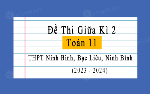 Đề thi giữa kì 2 Toán 11 năm 2023-2024 trường THPT Ninh Bình, Bạc Liêu, Ninh Bình